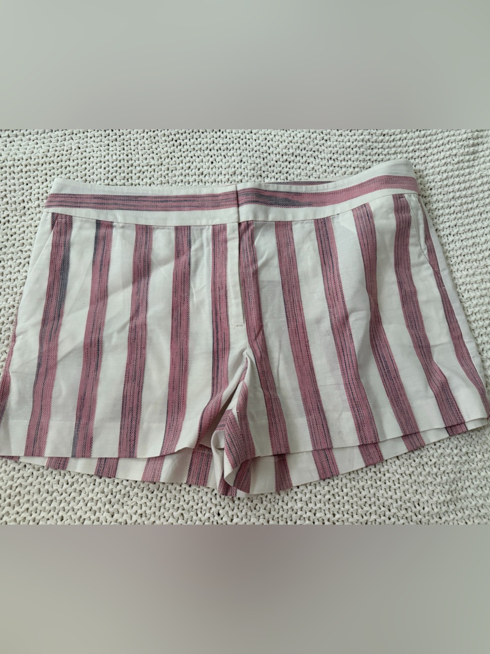 LOFT White Shorts with Pink Stripes NWT